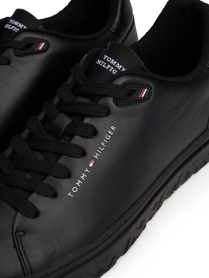 Tommy Hilfiger Sneakers COURT THICK CUPSOLE LEATHER plateau vrijetijdsschoen halve schoen veterschoen met logo