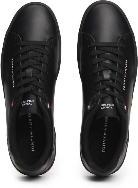 Tommy Hilfiger Sneakers COURT THICK CUPSOLE LEATHER plateau vrijetijdsschoen halve schoen veterschoen met logo