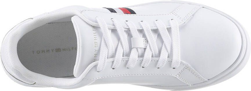 Tommy Hilfiger Sneakers ESSENTIAL COURT SNEAKER STRIPES vrijetijdsschoen halve schoen veterschoen met gepolsterde schacht