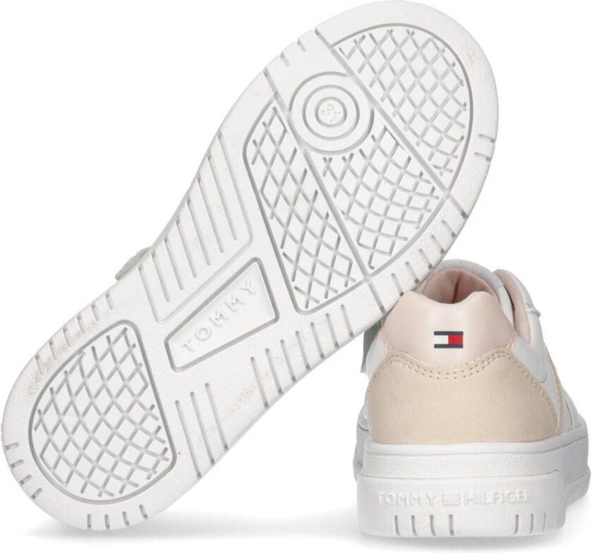 Tommy Hilfiger Sneakers FLAG LOW CUT LACE-UP SNEAKER WHITE PINK BEIGE met plateauzool