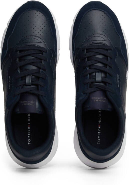 Tommy Hilfiger Sneakers met sleehak FASTON LTH MIX freizeitschoen veterschoen lage schoen met gevoerde schacht