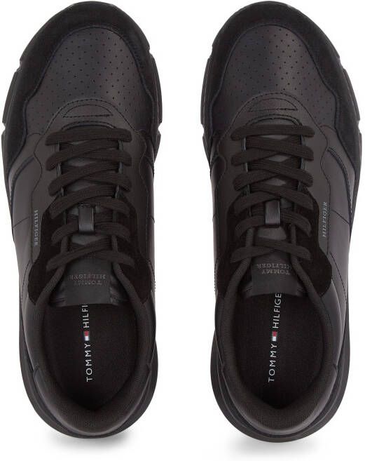 Tommy Hilfiger Sneakers met sleehak FASTON LTH MIX freizeitschoen veterschoen halfschoen met gevoerde schacht