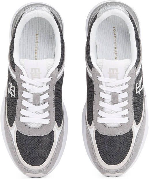 Tommy Hilfiger Sneakers met sleehak CASUAL FASHION RUNNER MIX vrijetijdsschoen lage schoen veterschoen in contrast-look