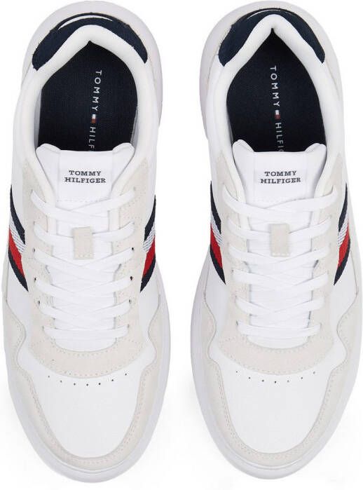 Tommy Hilfiger Sneakers met sleehak LIGHT CUPSOLE LTH MIX STRIPES vrijetijdsschoen lage schoen veterschoen met zijstrepen