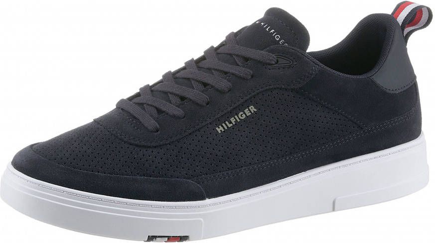 Tommy Hilfiger sneakers MODERN CUPSOLE PERF SUEDE met gestreepte aantreklus