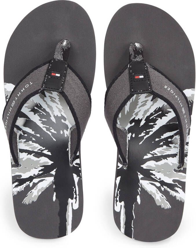 Tommy Hilfiger Teenslippers HILFIGER PALM PRINT BEACH SANDAL