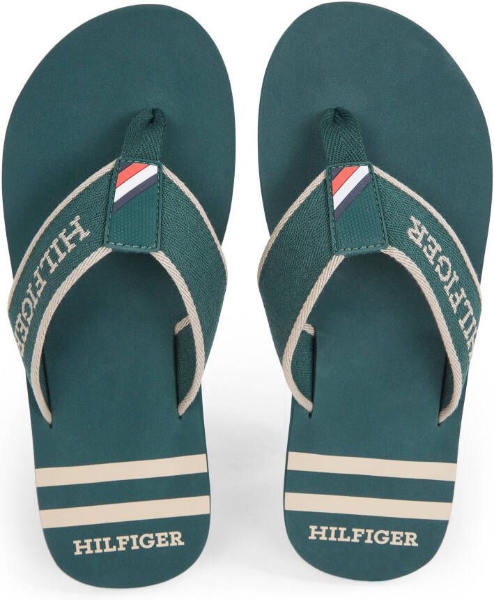 Tommy Hilfiger Teenslippers SPORTY HILFIGER BEACH SANDAL zomerschoen slippers poolslides zwemschip met logo-opschrift