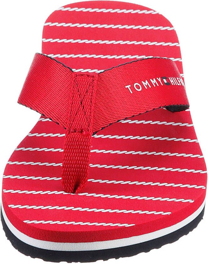 Tommy Hilfiger Stijlvolle Touw Detail Flip Flops Red Dames - Foto 7