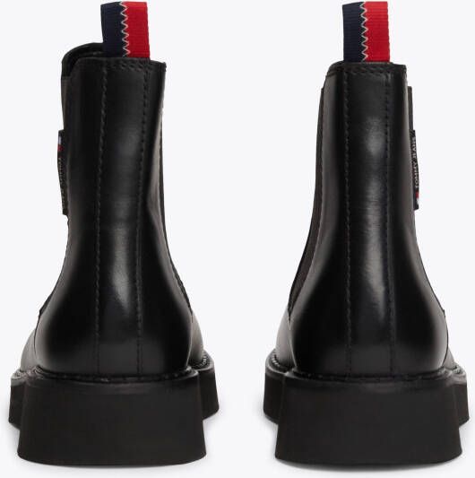 TOMMY JEANS Laarsjes TJW CHUNKY CHELSEA BOOT MIX MAT blokhak plateau instap laarzen combat-boots met label - Foto 3