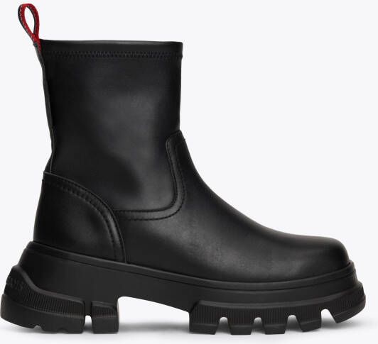 TOMMY JEANS Laarsjes TJW CHUNKY CHELSEA BOOT MIX MAT blokhak plateau instap laarzen combat-boots met label - Foto 5