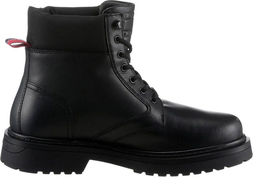 TOMMY JEANS Veterschoenen TJM LACE UP BOOT hakken veterschoenen met gewatteerde schaprand