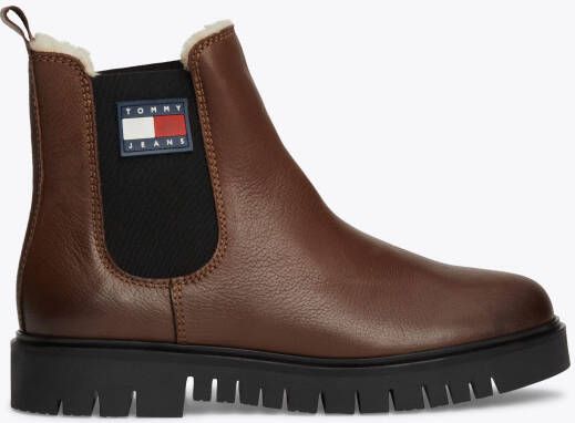 TOMMY JEANS Winterlaarzen TJW CHELSEA BOOT WL blokhak plateau chelseaboots instapschoen met zijlogo