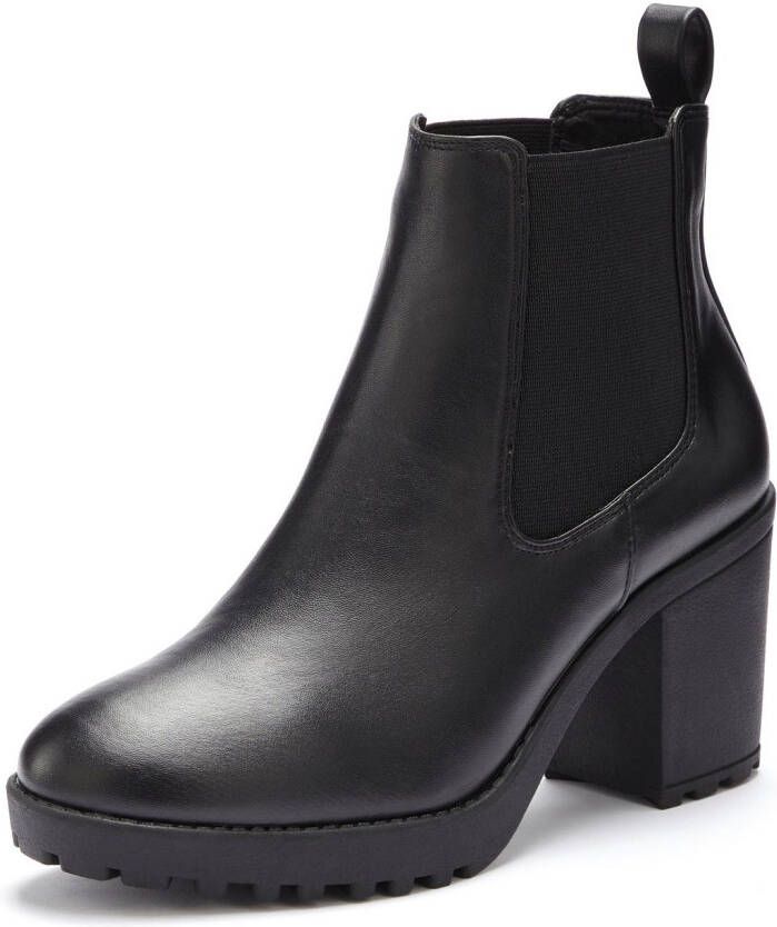 Vivance Chelsea-boots met blokhak & stretch inzet hoge hak enkellaarsjes