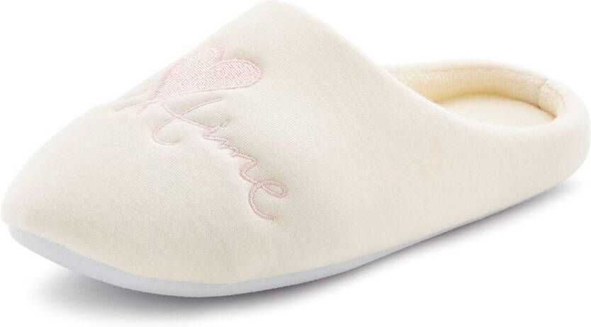 Vivance Pantoffels Pantoffel clog met speelse tekst VEGAN