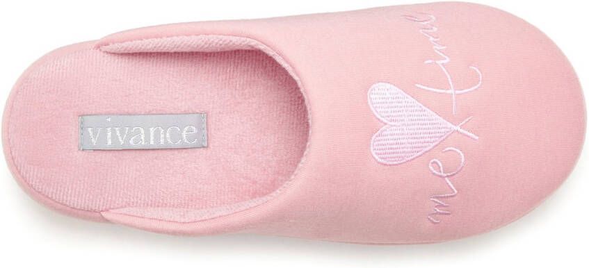 Vivance Pantoffels Pantoffel clog met speelse tekst VEGAN