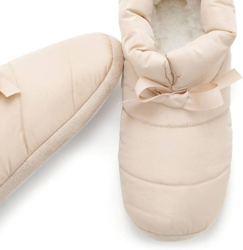 Vivance Pantoffels voor instappen gestikte look pluche slipper pantoffel vegan