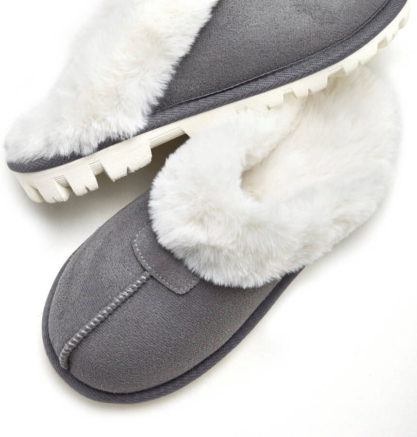 Vivance Pluchen pantoffels Huisschoen Pantoffels Clogs Slippers Pantolette met warme voering VEGAN