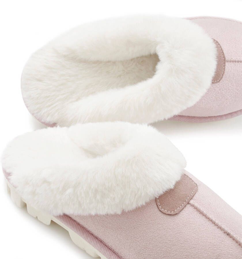 Vivance Pluchen pantoffels Huisschoen Pantoffels Clogs Slippers Pantolette met warme voering VEGAN