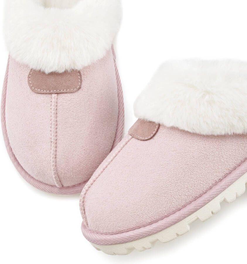 Vivance Pluchen pantoffels Huisschoen Pantoffels Clogs Slippers Pantolette met warme voering VEGAN