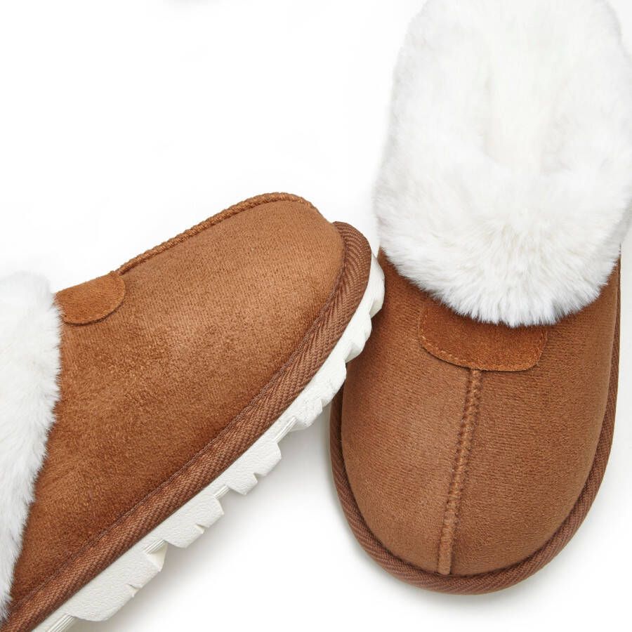 Vivance Pluchen pantoffels Huisschoen Pantoffels Clogs Slippers Pantolette met warme voering VEGAN