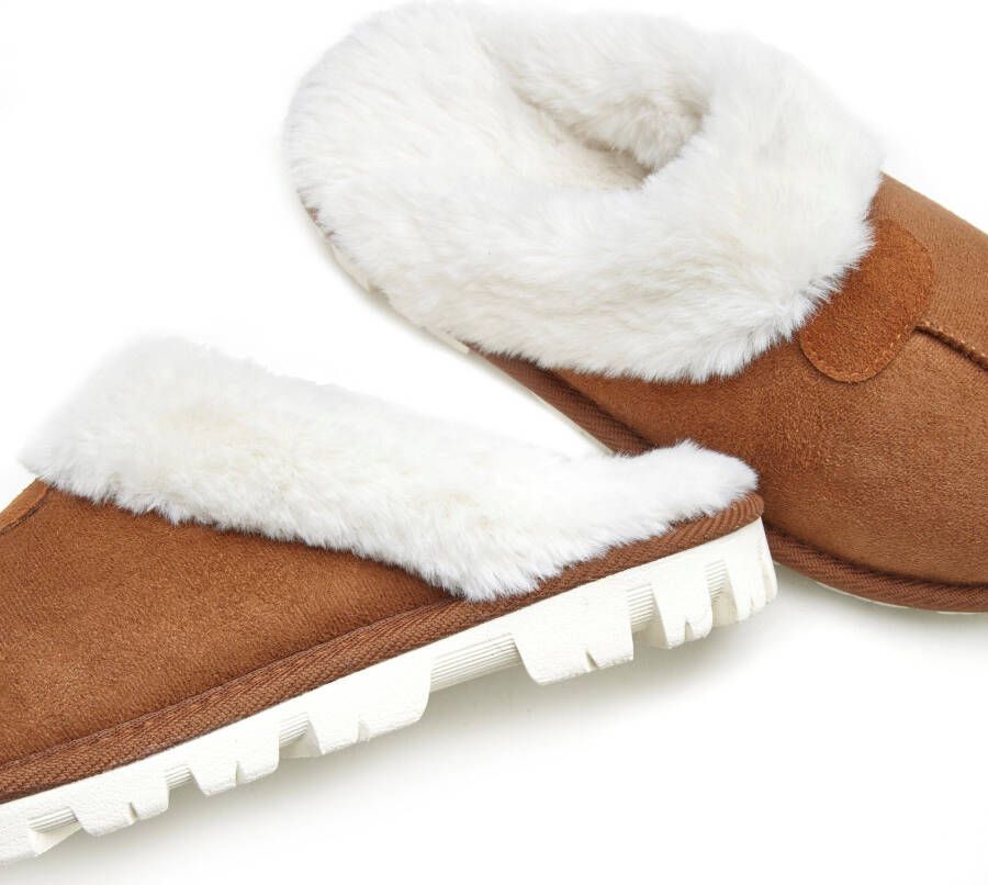 Vivance Pluchen pantoffels Huisschoen Pantoffels Clogs Slippers Pantolette met warme voering VEGAN