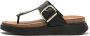 FitFlop Gen-FF Buckle Leather Toe-Post Sandals ZWART - Thumbnail 2