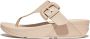 FitFlop Lulu Covered-Buckle Raw-Edge Leather Toe-Thongs BEIGE - Thumbnail 2