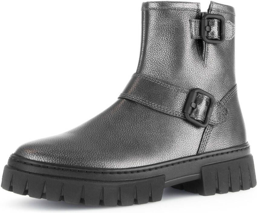 Gabor Boots zonder sluiting York plateau enkellaars chunky boots breedte g in metallic-look