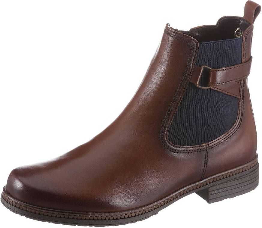 Gabor Chelsea-boots blockhak enkellaarsje businessmode met stretch inzet