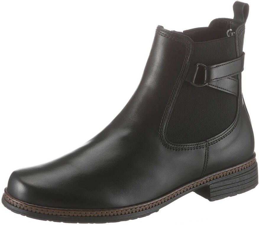 Gabor Chelsea-boots blockhak enkellaarsje businessmode met stretch inzet