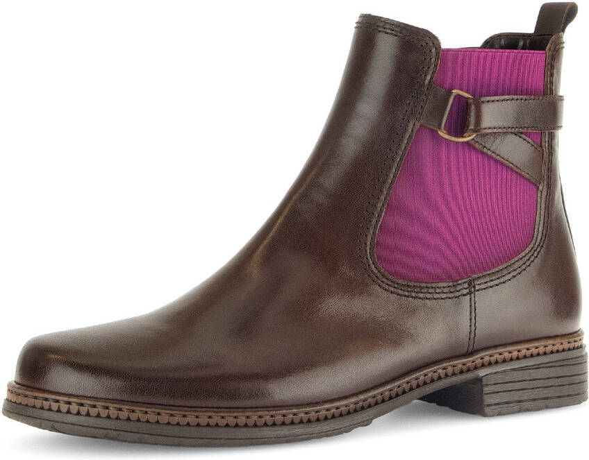 Gabor Chelsea-boots blockhak enkellaarsje businessmode met stretch inzet