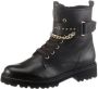 Gabor Zwarte Leren Veterschoenen met Gouden Kettingdetail Black Dames - Thumbnail 2