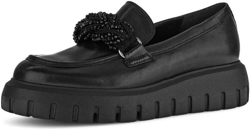 Gabor Loafers slipper instapschoen halfschuh met decoratief gevlochten sluiting