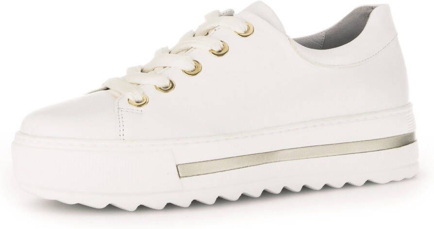 Gabor Lage Platform Sneakers met Gouden Accenten White Dames - Foto 2