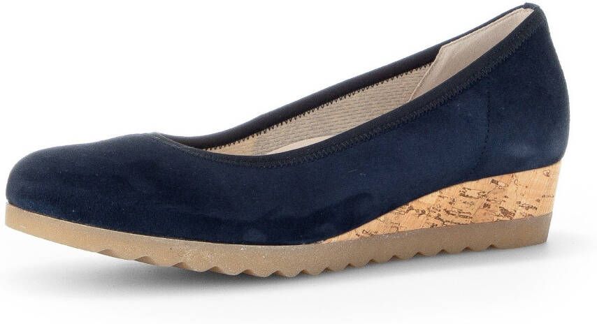 Gabor Pumps met sleehak Genua slip-on shoe wedge heel half shoe in shoe width g (wide)