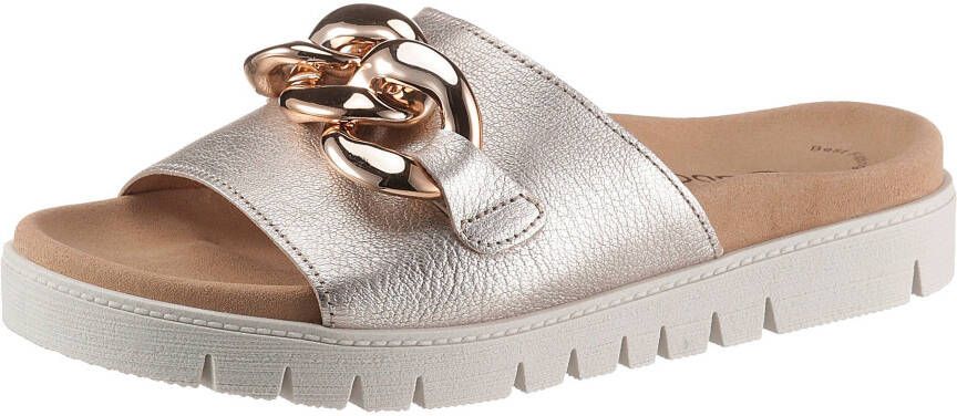 Gabor Slippers platform summer shoe slippers in metallic look