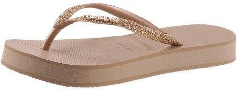 Havaianas Teenslippers SLIM FLATFORM GLITTER met zacht teenbandje