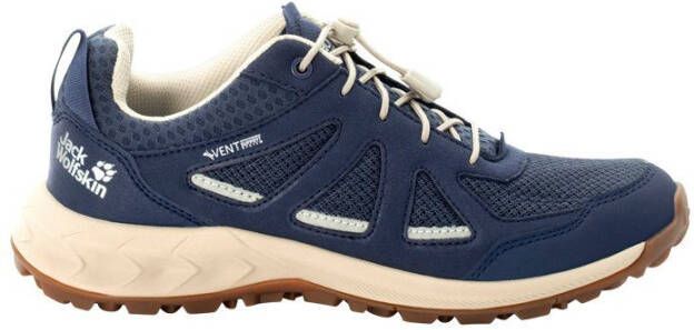 Jack Wolfskin Woodland 2 Vent Support System Low Women Lichte wandelschoen met leer Dames 39.5 dark blue beige dark blue beige