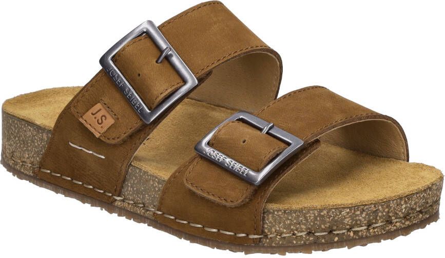 Josef Seibel Slippers Hannah 05 blokhak zomerschoen slippers met gespsluiting