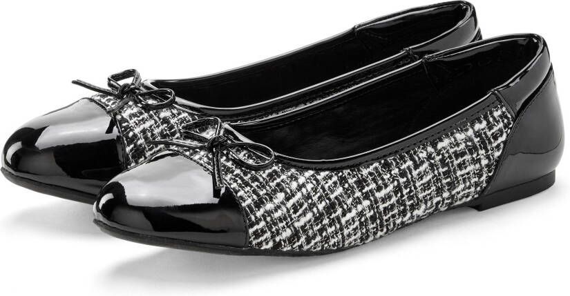 Lascana Ballerina's Slip-in ballerina in houndstooth-look freizeitschoen slipper halfschoen vegan