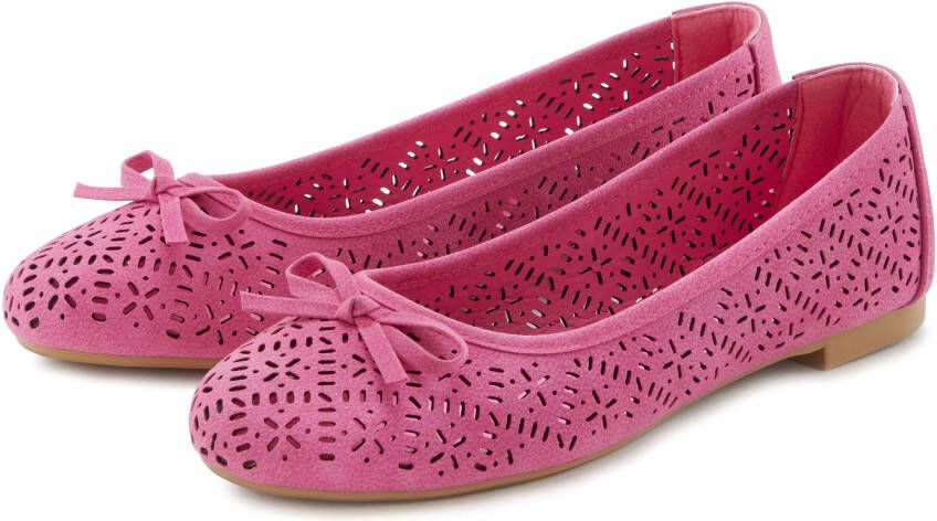 Lascana Ballerina's Vrijetijdsschoen slipper lage schoen met kleine cut-outs VEGAN