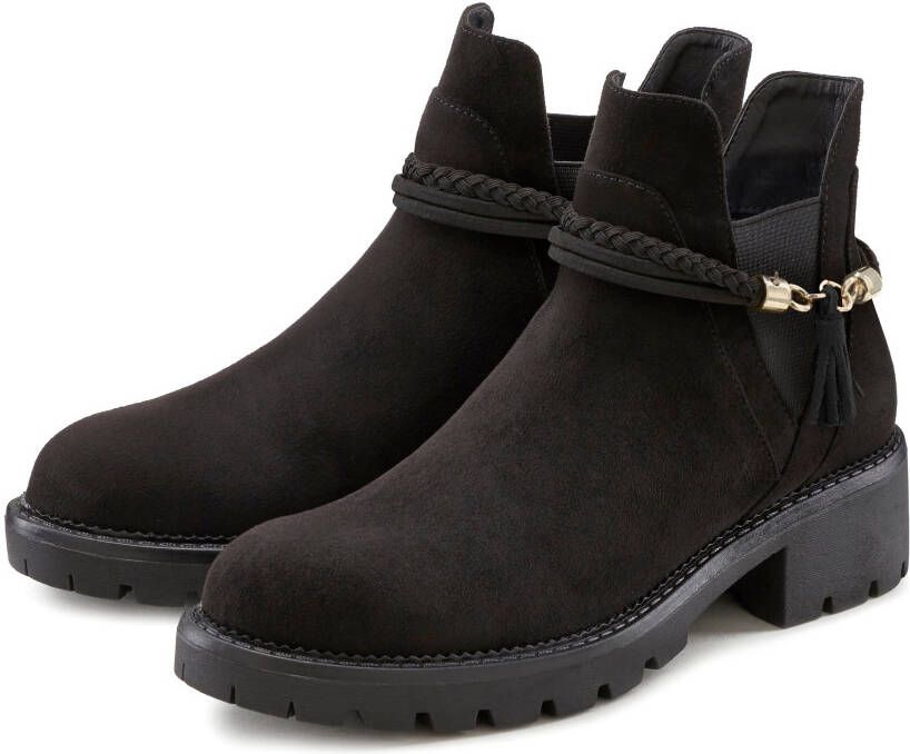 Lascana Chelsea-boots met afneembaar band en chunky zool enkellaarsjes