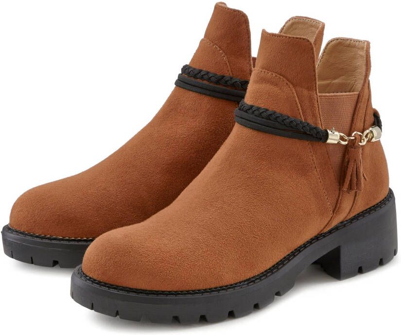 Lascana Chelsea-boots met afneembaar band en chunky zool enkellaarsjes