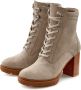 Lascana Highheel-laarsjes Hoge veterschoenen van leer blokhak plateaulaarzen veterschoenen - Thumbnail 1