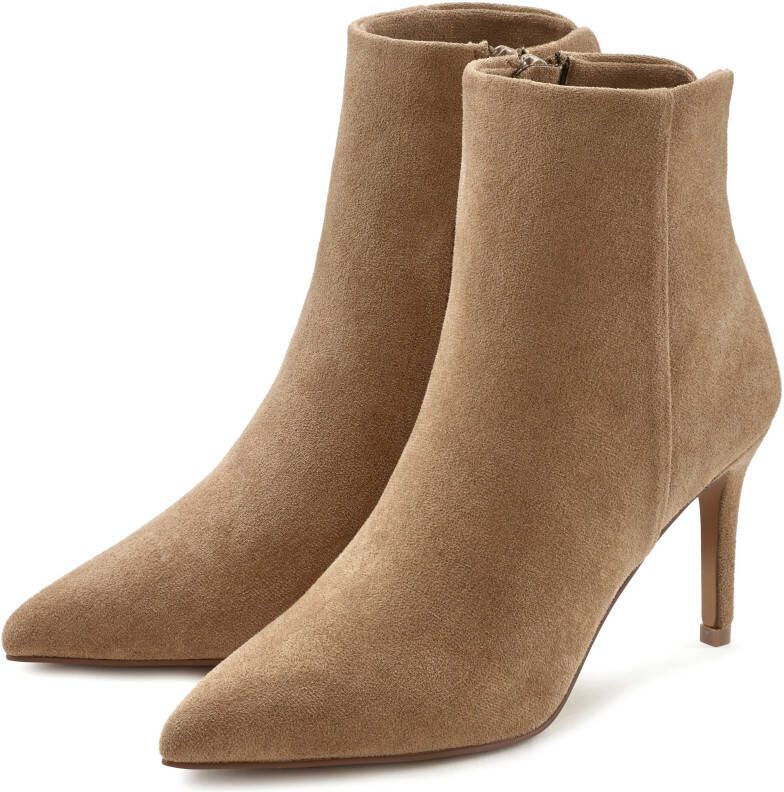 Lascana Highheel-laarsjes in spitse vorm & naaldhak ritslaars vegan