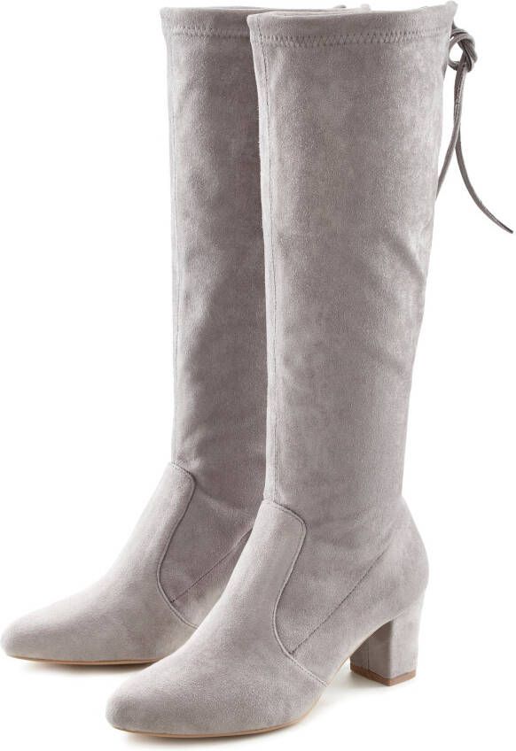 Lascana Instaplaarzen Slip-on boots slouchy boots slip-on stretch & blokhak