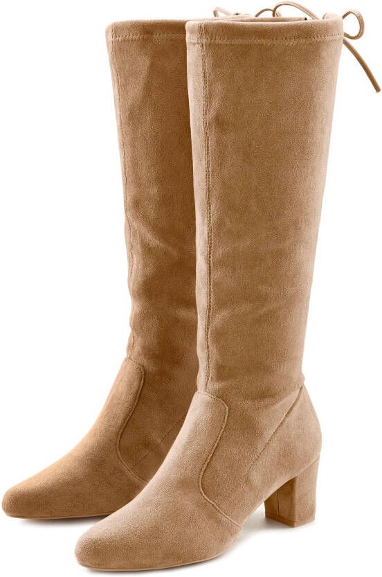 Lascana Instaplaarzen Slip-on boots slouchy boots slip-on stretch & blokhak