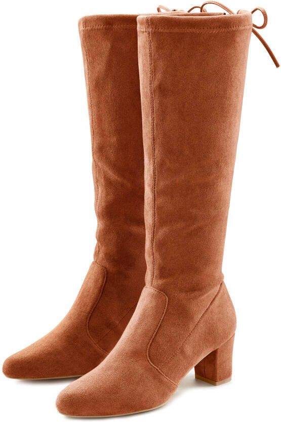 Lascana Instaplaarzen Slip-on boots slouchy boots slip-on stretch & blokhak