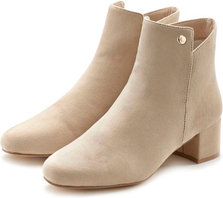 Lascana Laarsjes met comfortabele blokhak enkelboots laarzen vegan