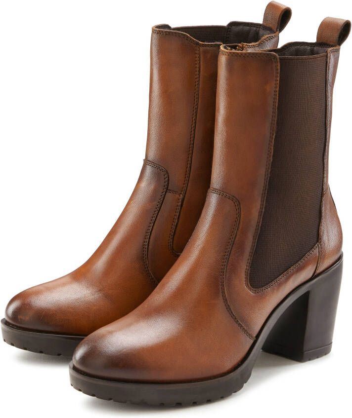 Lascana Laarsjes van leer in chelsea-look laarzen boots